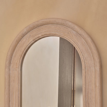 Langton 170x50cm Wooden Arch Floor Mirror - Whitewash - Laura James 
