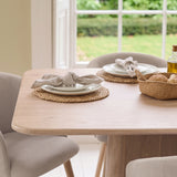 Bastian 220cm Limewash Dining Table Set - 6 Seater - Archer Soft Beige Dining Chairs - Whitewash Legs - Laura James 