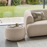 Nathalia 65cm Whitewash Coffee Table - Soft Beige - Laura James 