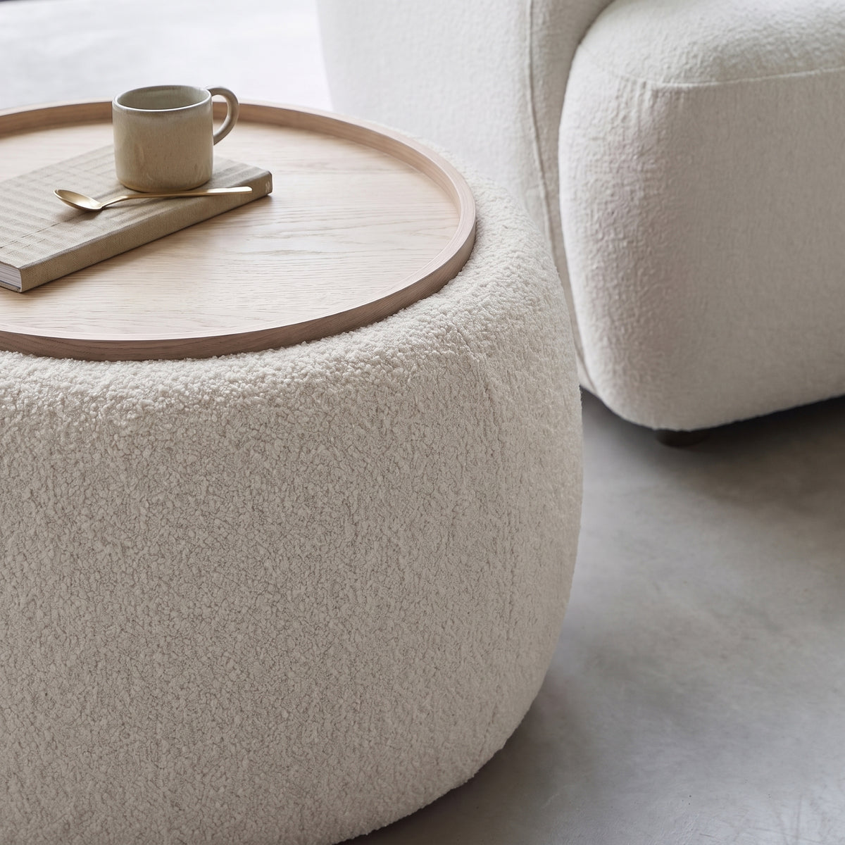 Nathalia 65cm Whitewash Coffee Table - Chalked White - Laura James 