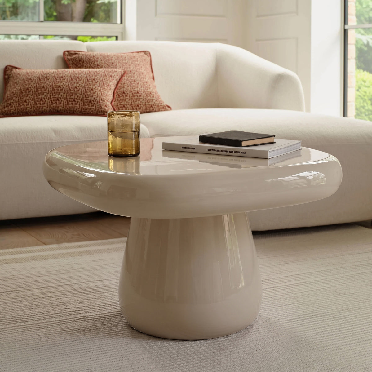 Merle 60cm Round Driftwood Enamel Coffee Table
