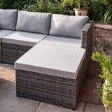 Weston 4 Seater Rattan Corner Sofa Garden Set With Polywood Top - Grey Weave