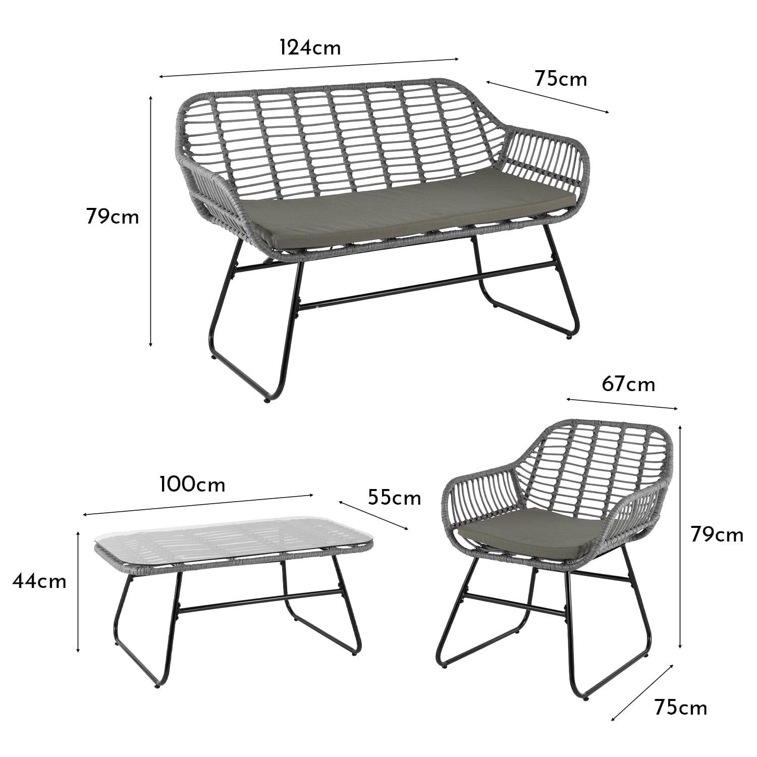 Ross rattan effect garden bench online