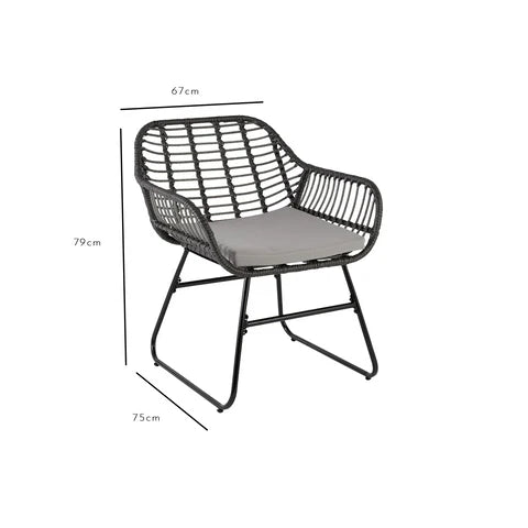 wicker chair dark grey - Laura James