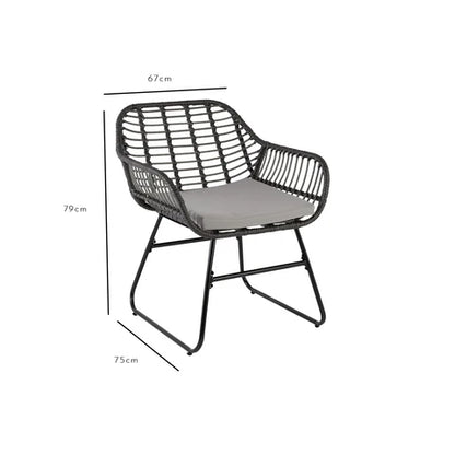 wicker chair dark grey - Laura James
