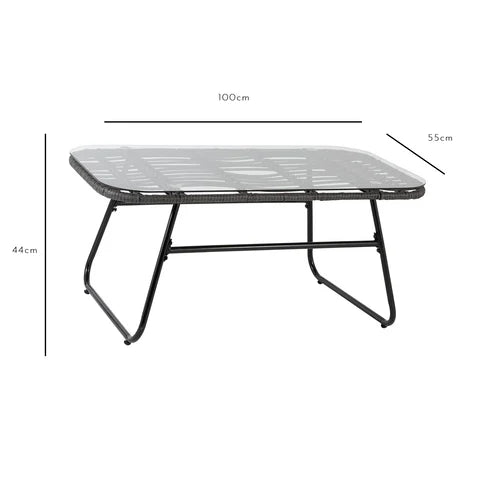 wicker table dark grey - Laura James