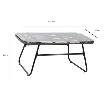 wicker table dark grey - Laura James