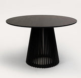 Willow 4 Seater Black Dining Table Set - Freya Blue Dining Chairs with Black Legs - Laura James