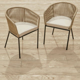 Willow 4 Seater Natural Wood Round Garden Dining Set - Hali Natural Chairs - Laura James