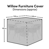 Willow Round Table 6 Seater Raincover 210x210x90cm
