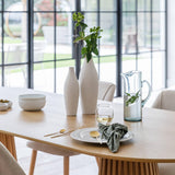 Willow 6 Seater Pale Oak Dining Table Set - Freya Oatmeal Dining Chairs - Laura James