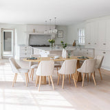 Willow 8 Seater Pale Oak Dining Table Set - Freya Oatmeal Dining Chairs - Laura James