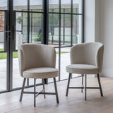 Willow Black Round Dining Table Set - 4 Seater - Jacob Sand Dining Chairs - Laura James