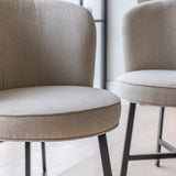 Willow Black Round Dining Table Set - 4 Seater - Jacob Sand Dining Chairs - Laura James