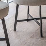 Willow Black Round Dining Table Set - 4 Seater - Jacob Sand Dining Chairs - Laura James