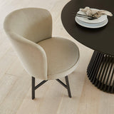Willow Black Round Dining Table Set - 4 Seater - Jacob Sand Dining Chairs - Laura James