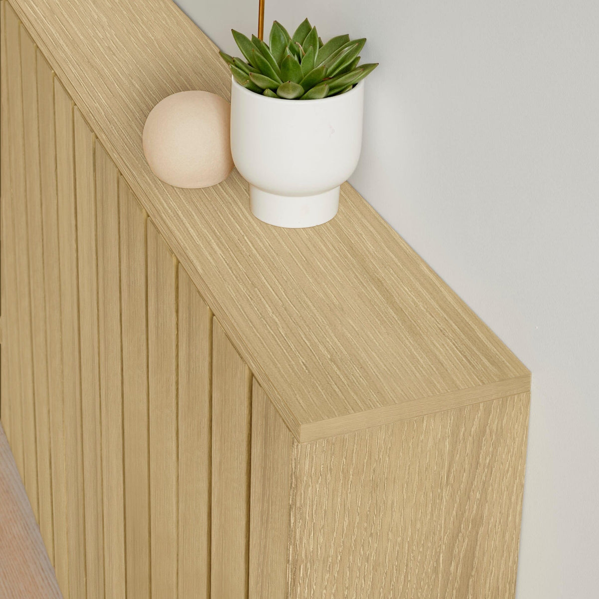 Willow Medium Radiator Cover in Whitewash Oak - Laura James