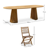 Willow 6 Seater Wooden Garden Dining Set with 6 Cove Rope Chairs - Laura James