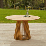 Willow Natural Wood Round Garden Dining Table - Laura James