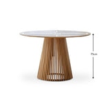 Willow 4 Seater Pale Oak Dining Table Set - Freya Blue Dining Chairs with Pale Oak Legs - Laura James