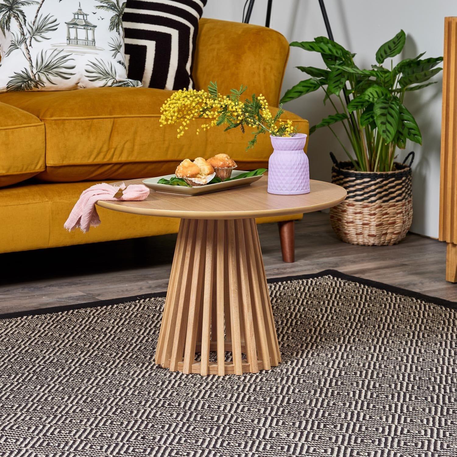 Willow Slatted Wood Coffee Table - Pale Oak - Laura James