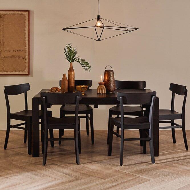 Willow Wooden Dining Chairs Set of 2 - Black - Laura James