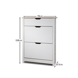 Windsor Shoe Cabinet - 3 Door - Grey