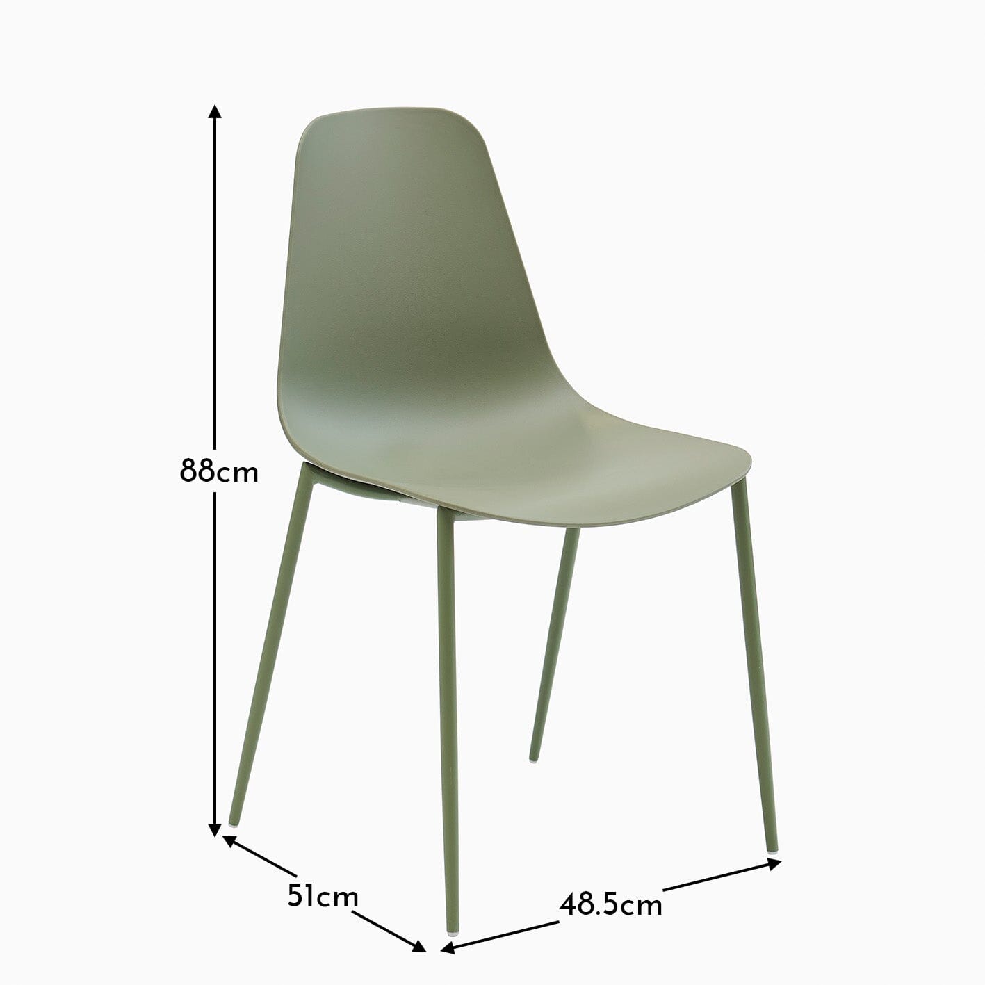Wren Dining Chairs - Set of 2 - Green - Laura James 