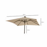 10 Seater Rattan Cube Outdoor Dining Set with Cream LED Premium Parasol - Grey Weave Polywood Top