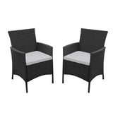 Kemble rattan dining chair - set of 2 - black - Laura James