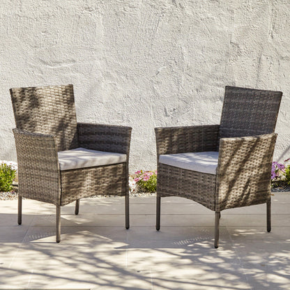 Outdoor Dining Chairs Set Of Grey Rattan – Laura James