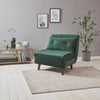 Una single sofa bed - grey - velvet - Laura James