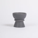 Ackton 9cm Ceramic Pillar Candle Holder - Set of 2 - Grey - Laura James