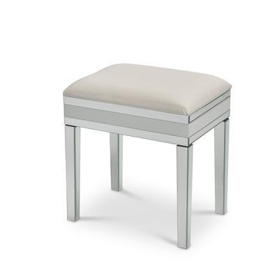 Aleanor Glass Mirrored Cushioned bedroom Stool - Laura James