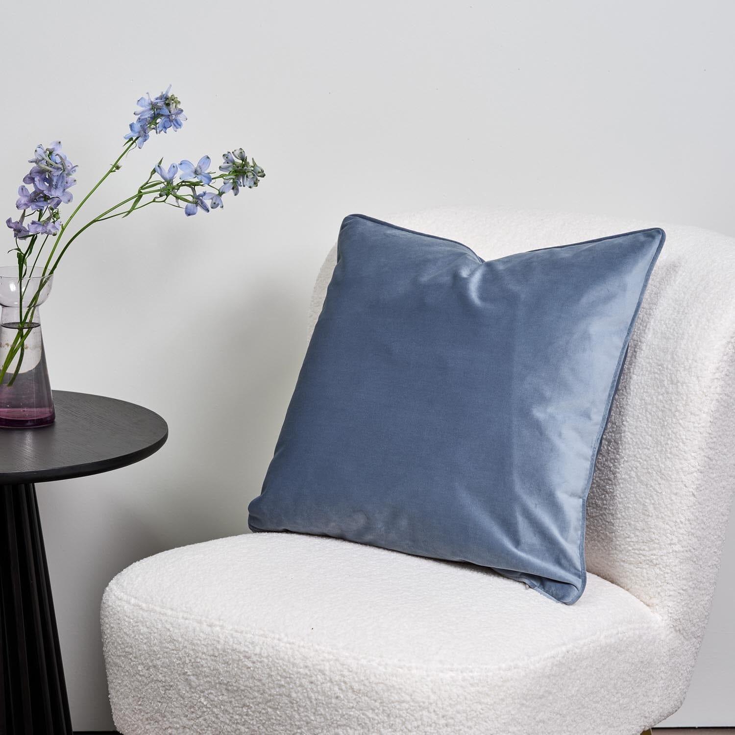 Light blue velvet pillow cover online