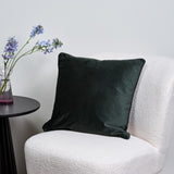 Green velvet cushion cover - Laura James