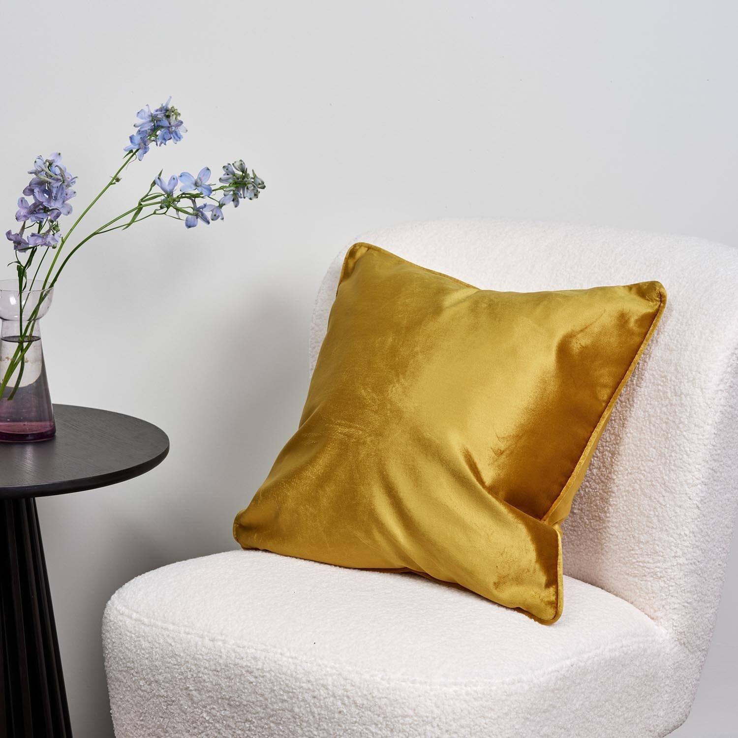 Yellow Velvet Cushion Cover 45cm x 45cm Laura James