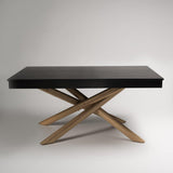 Amelia Black Oak Top Dining Table with Oak Legs - Laura James