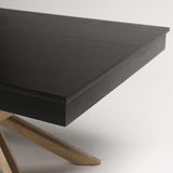 Amelia Black Oak Top Dining Table with Oak Legs - Laura James