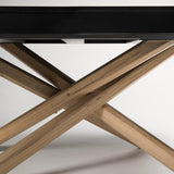 Amelia Black Oak Top Dining Table with Oak Legs - Laura James