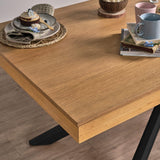 Amelia Oak Dining Table with Black Legs - Laura James