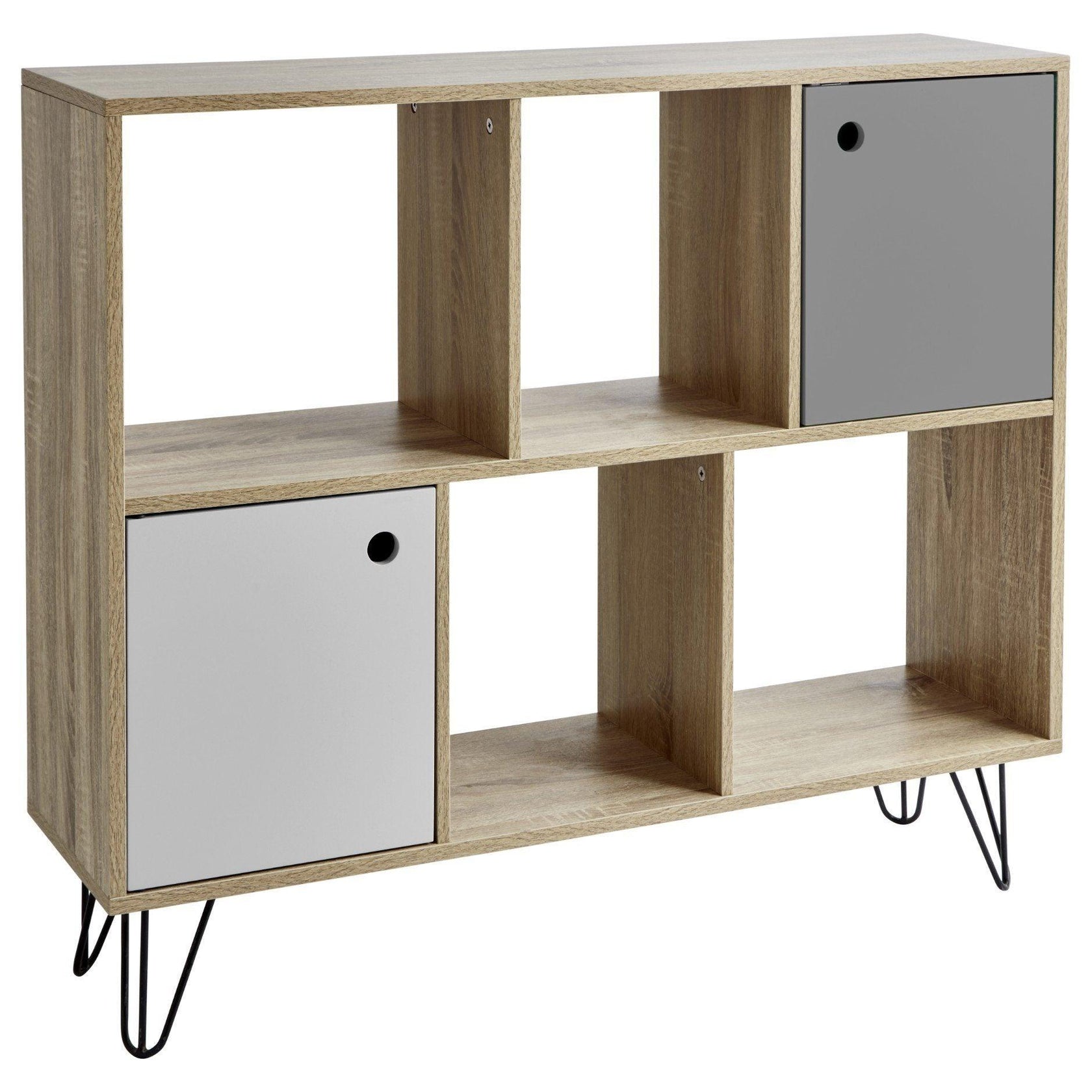 Anderson Cube Storage Unit Oak Effect with Grey Cupboards Laura James