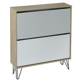Anderson shoe cabinet - 2 door - oak effect and grey - Laura James