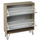 Anderson shoe cabinet - 2 door - oak effect and grey - Laura James