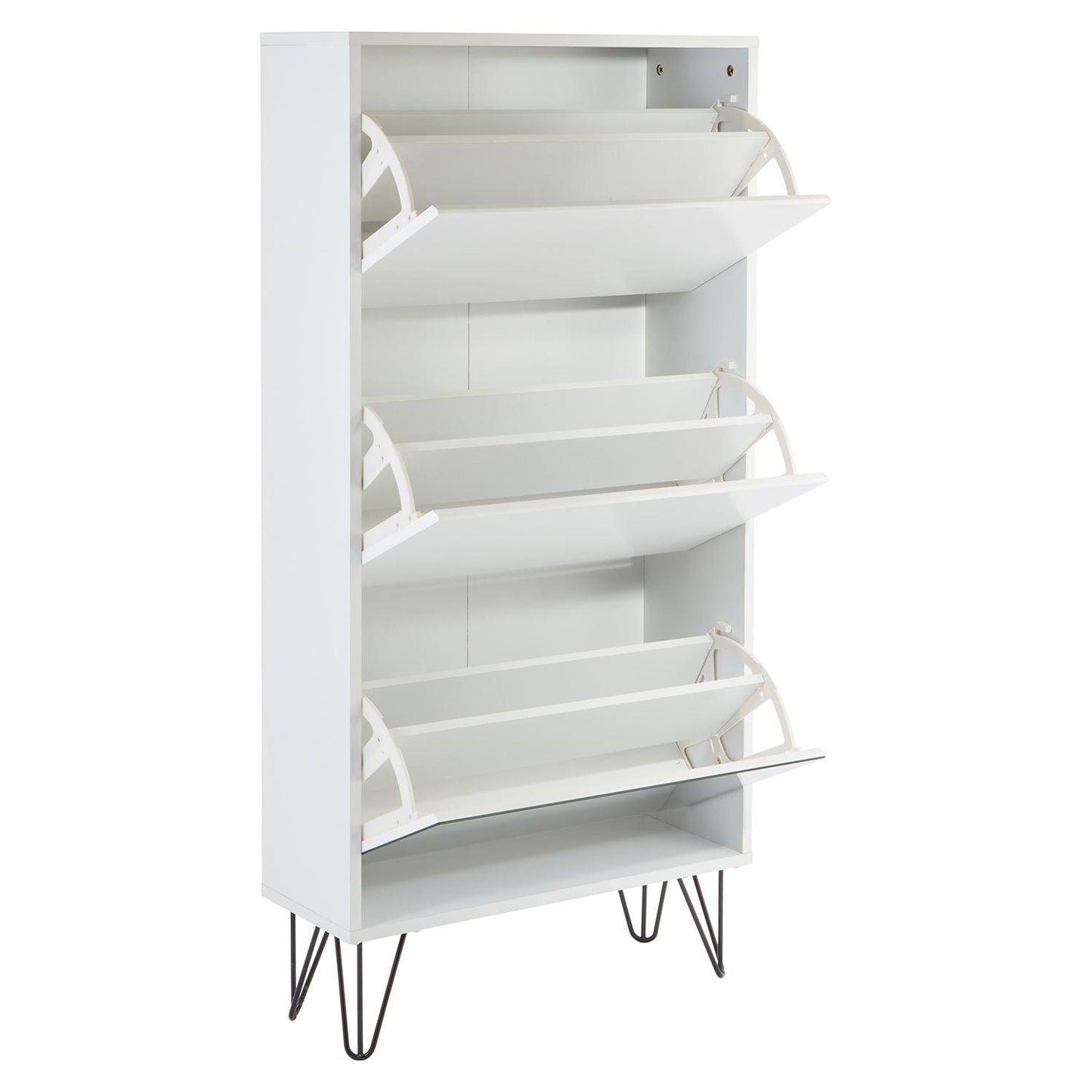 Anderson shoe cabinet - 3 door - white and white - Laura James