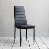 Glass Dining Table Set With 4 Black Chairs Set - Laura James