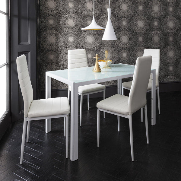 Anya Glass Dining Table Set Seater White – Laura James