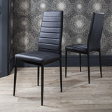 Glass Dining Table Set and 6 Black Chairs Set - Laura James