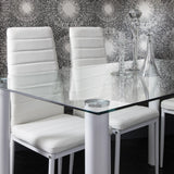 White Dining Table and Chairs - 6 Seater Set - Laura James