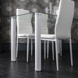 White Dining Table and Chairs - 6 Seater Set - Laura James